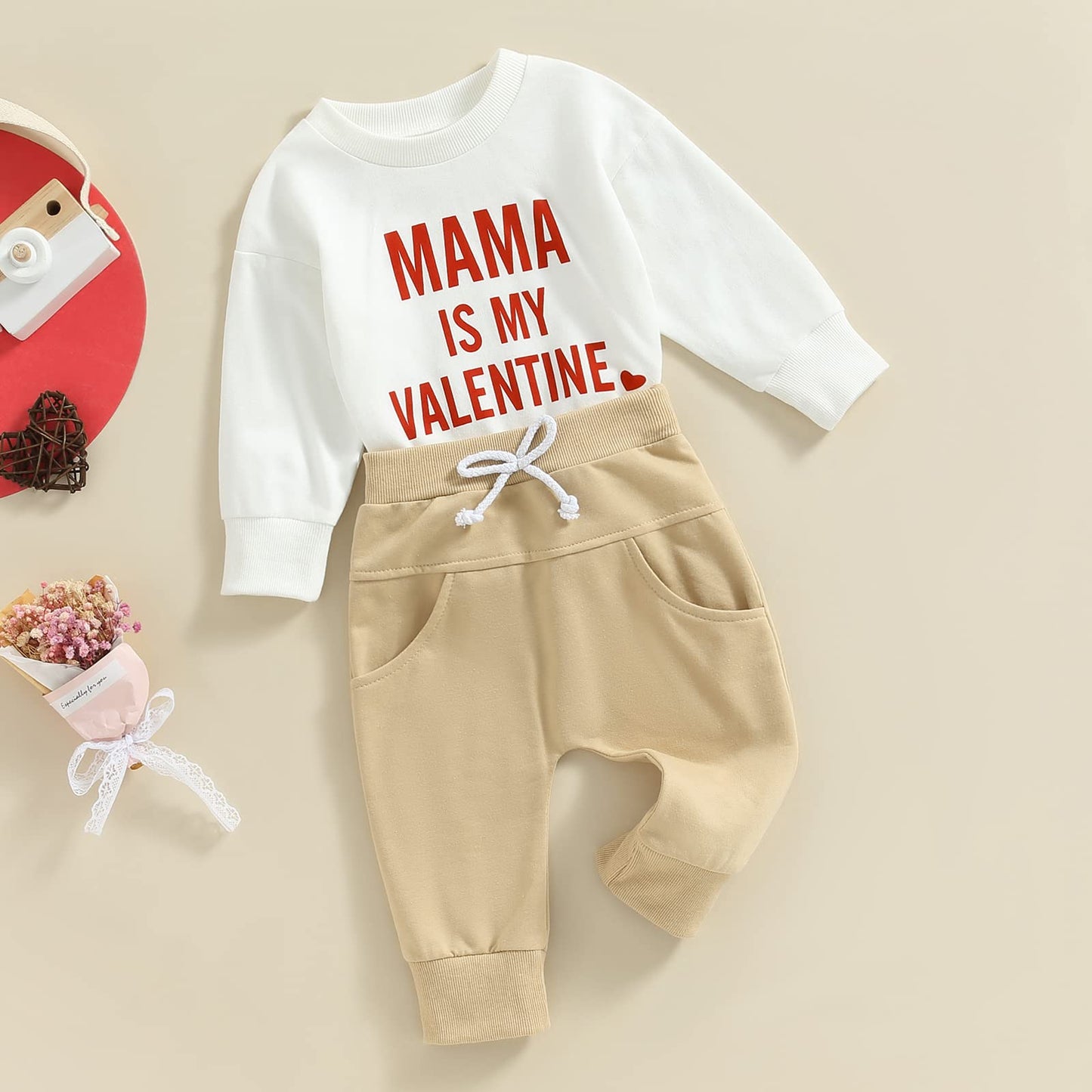 Baby Unisex Weihnachten 2-teilige Hosen Set Jungen Mädchen Weihnachten Outfit Langarm Lebkuchen Papas Mädchen Briefdruck Sweatshirt + Jogginghose Weihnachten Outfit Set Weihnachten Streetwear