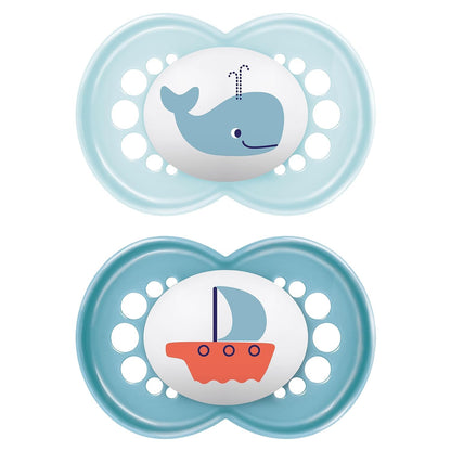 MAM Original Schnuller im 2er-Set, zahnfreundlicher Baby Schnuller aus nachhaltigen & bio-erneuerbaren Materialien, Sauger aus MAM SkinSoft Silikon, mit Schnullerbox, 0-6 Monate, Hase/Reh - Meloni2