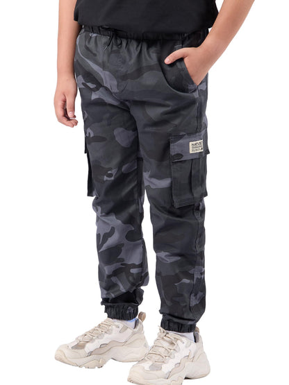 NATUST Jungen Cargohose Kinder Freizeithose mit Elastischem Bund