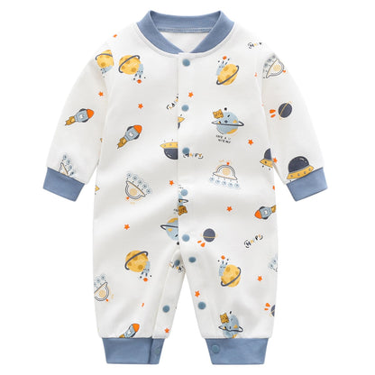 Babyschlafanzug Jungen Strampler, Baumwolle Einteiler mit Druckknöpfen - Atmungsaktiv Langlebig Weich - Ideal zum Spielen Schlafen 0-3 Monate