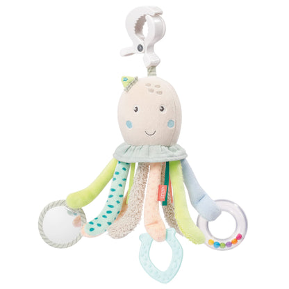 Fehn Activity-Spieltier Teddy – Baby Motorikspielzeug für Kinderwagen, Kinderbett und Babyschale zum Beißen, Greifen und Geräusche erzeugen – Beißring Spielzeug für Babys und Kinder ab 0+ Monaten