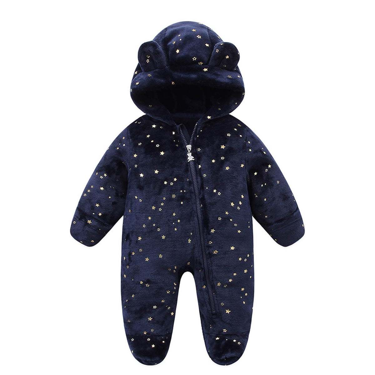 Baby Overall Winter Fleece Schneeanzug Baby Warm Romper mit Kapuze Herbst Winter für Jungen Mädchen 0-12 Monate