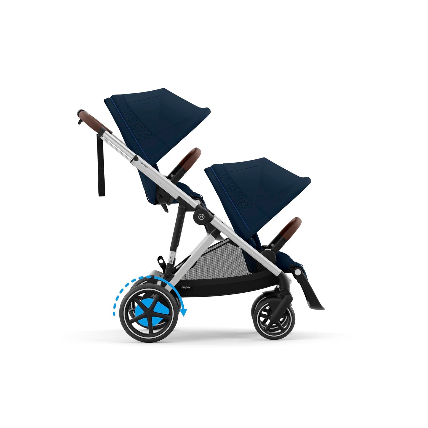 CYBEX Gold Kinderwagen e-GAZELLE S, Ab Geburt bis ca. 4 Jahre, Max. 22 kg (Single-Modus) / 2x 22 kg (Duo-Modus), All-in-1-System mit E-Antrieb und 20+ Konfigurationen, Stone Grey