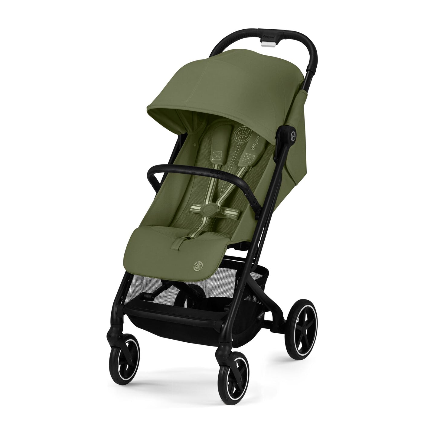 Cybex Gold Kinderwagen Beezy mit One-Pull Harness, Ab Geburt bis ca. 4 Jahre (max. 22 kg), Kompakt und ergonomisch, Magic Black (Schwarz mit schwarzem Rahmen)