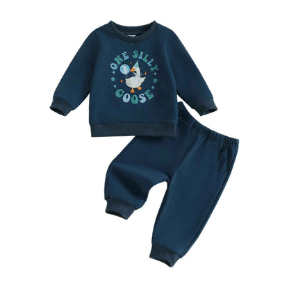 Geagodelia 1st Year Birthday Outfit Baby Boy Clothing Set Long Sleeve Sweatshirt and Trousers Clothing Sets for Boys
