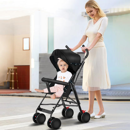 Kinderbuggy, Klein Zusammenklappbar Kinderwagen,Rücken und Fußstützenverstellung,Hinterradbremse,5-Punkt-Gurt,Einfaches Ein-Hand-Falten,Baby Reisebuggy