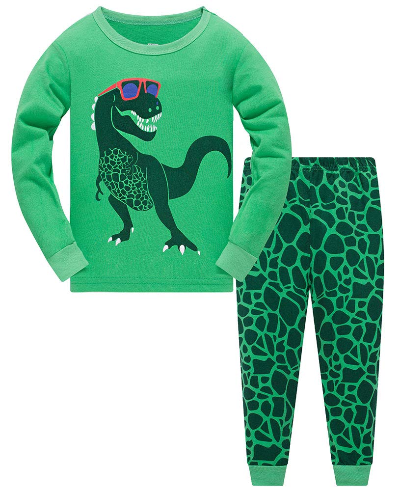 Jungen Pyjamas, Dinosaurier Langarm Zweiteiler Pyjama, Kinder Baumwolle Pyjama Set, Winter, Weihnachten Nachtwäsche, Größe 1–12 Jahre