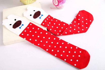 CISMARK Girls' Knee Socks 6 Pairs for Children Gifts Long Funny Children's Socks Animal Cotton Socks 3-12 Years