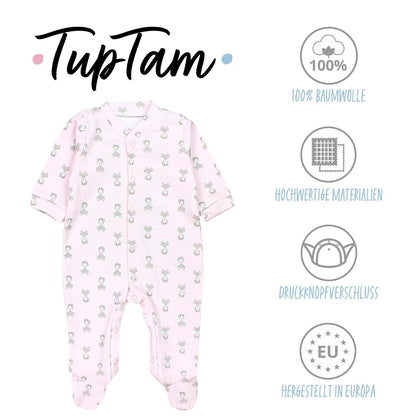 TupTam Baby Mädchen Schlafstrampler mit Fuß 3er Pack