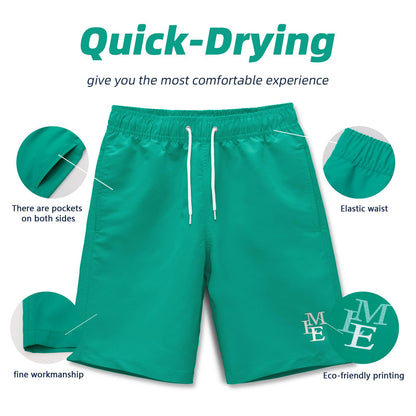 MEILONGER Badehose Jungen Badeshorts Schnelltrocknend Boardshorts mit Netzfutter Taschen und Verstellbarem Tunnelzug