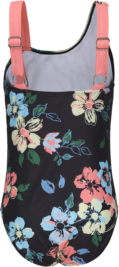 Swimsuit Girls Children One-Piece Swimwear Girls Teenagers Hawaii Elastic Wide Straps Swimsuit 110-164 / 6-16 Years