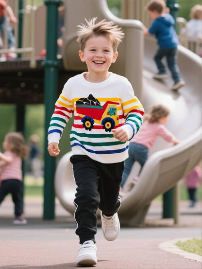 CM-Kid Sweatshirts Jungen Langarm Pullover Kinder Baumwolle Frühling Herbst Winter Warm Tops 1-7 Jahre Gr.92-122
