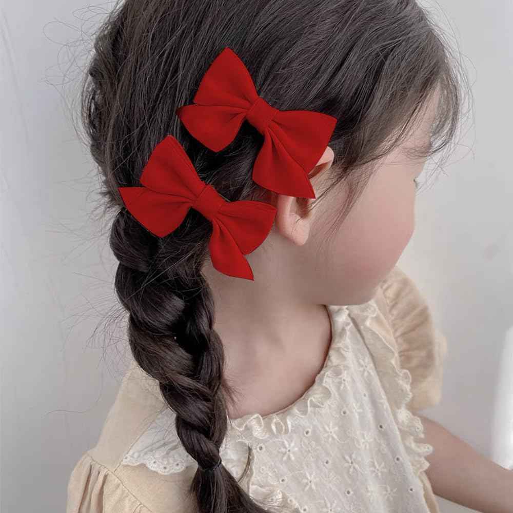 Hair Clips 2 Pieces Bow Hair Clips Hair Clips Hair Bows Girls Ponytail Holder Metal Clips Hair Bow for Women Girls Toddlers Kids