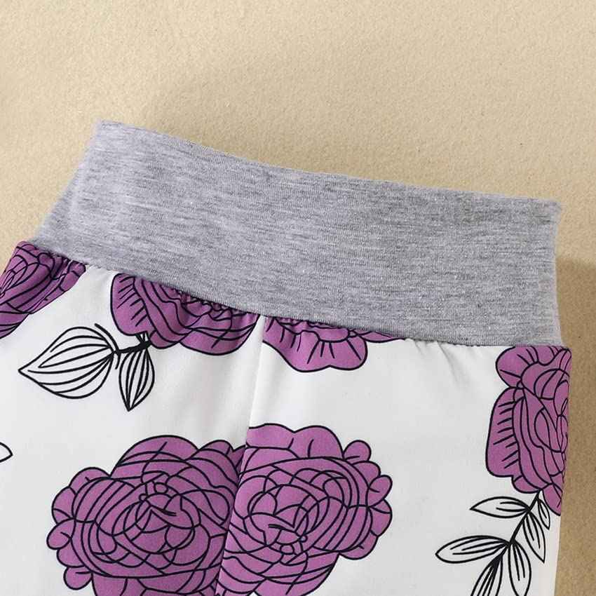 UUAISSO Neugeborenes Baby Mädchen Kleidung Papas Mädchen Langarm Tops Blumenhosen Sets Stirnband Säuglingsmädchen Herbst Outfits