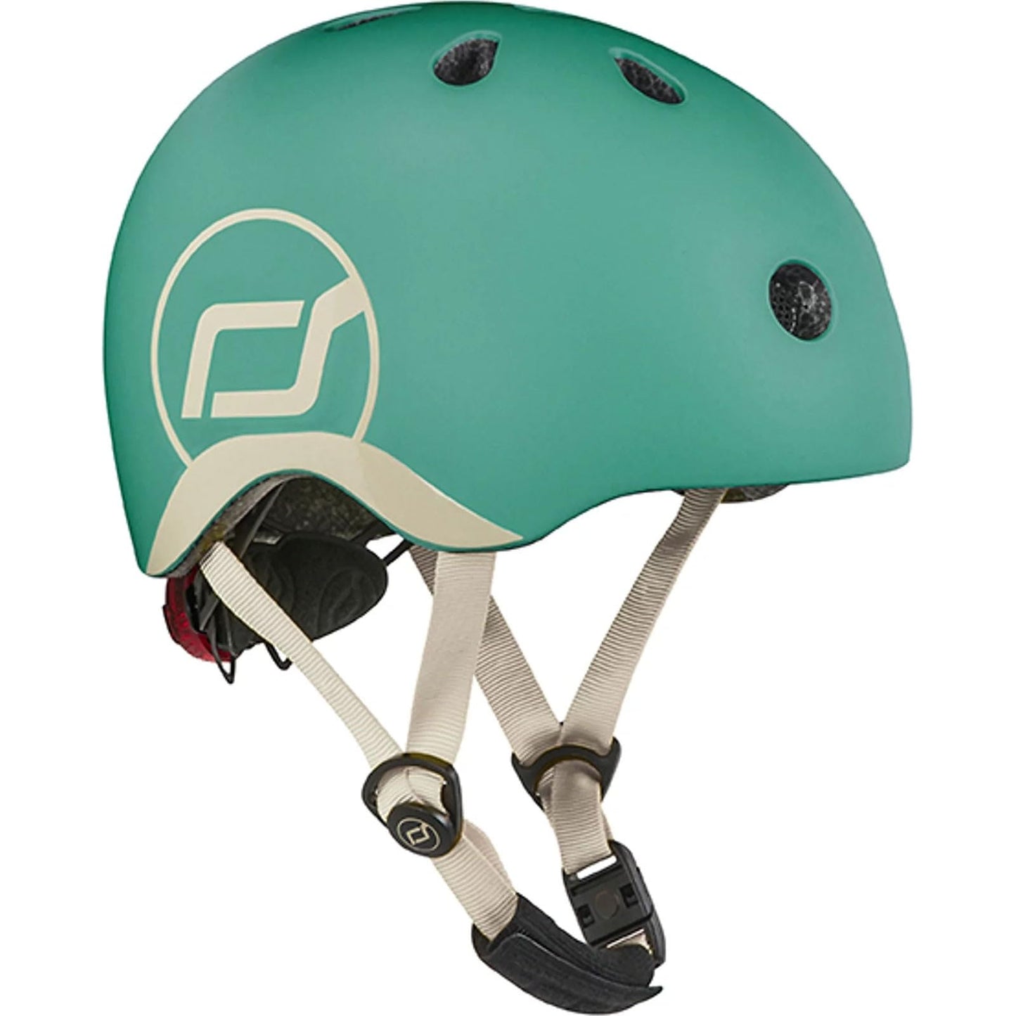 Scoot and Ride Babyhelm mit verstellbaren Trägern, Mattes Finish, Größen XXS, inklusive LED-Sicherheitslicht und weicher Fleece-Polsterung für zusätzlichen Schutz