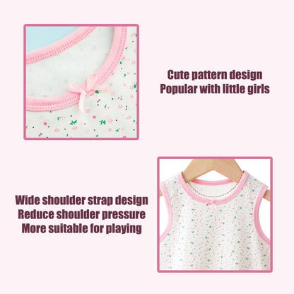 Lohhbve 4er-Pack Klassische, solide Camisole-Unterhemden für Kinder für 2–10 Jahre, Kleinkind-Mädchen, Baumwoll-Racerback-Tanktop, Multipack