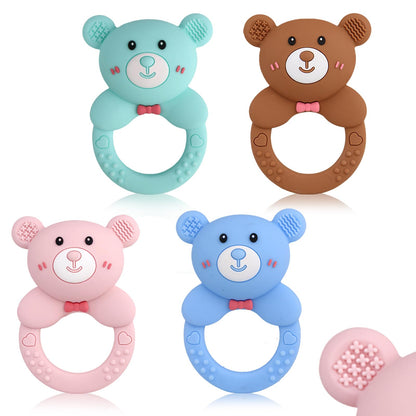 ABirdon Beißring Baby, 2 Stück Silikon Beißring mit Rassel, BPA-frei, Sensorisches Spielzeug für Babys 0-3 Jahre, Molar Beißring für Zahnfleisch