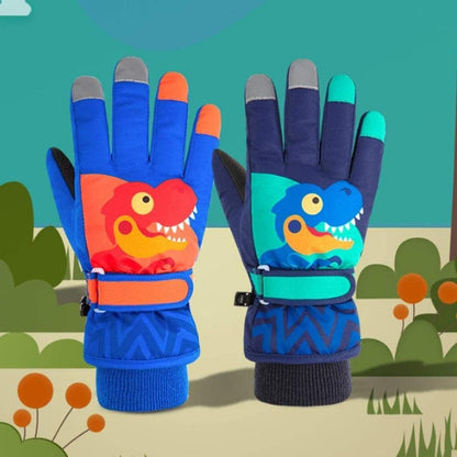 FAYHIJUN Children's Winter Snow Gloves Ski Gloves for 1-13 Years Girls Boys PU Palm Waterproof Windproof Warm Fleece Winter Gloves Cycling Gloves
