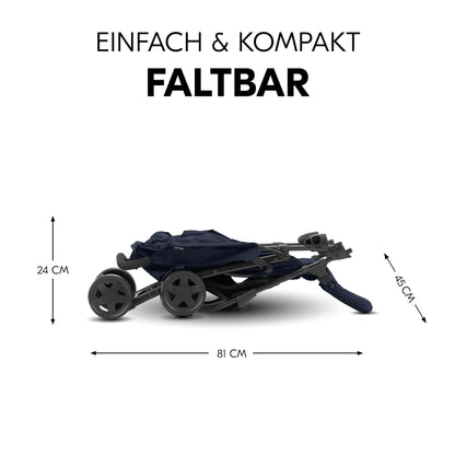 Hauck Lightweight Stroller up to 18 kg with reclining function from birth, small foldaway, sun canopy, large basket