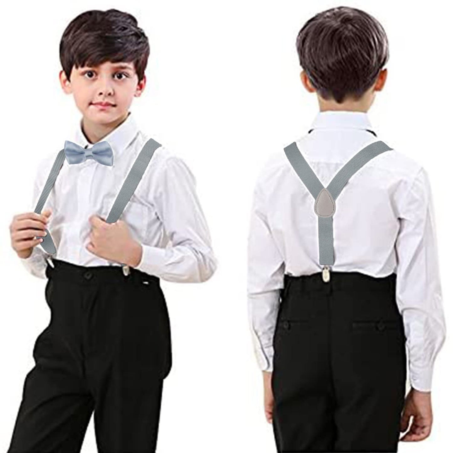 Unisex Jungen Mädchen Hosenträger mit drei Klammern in der Taille