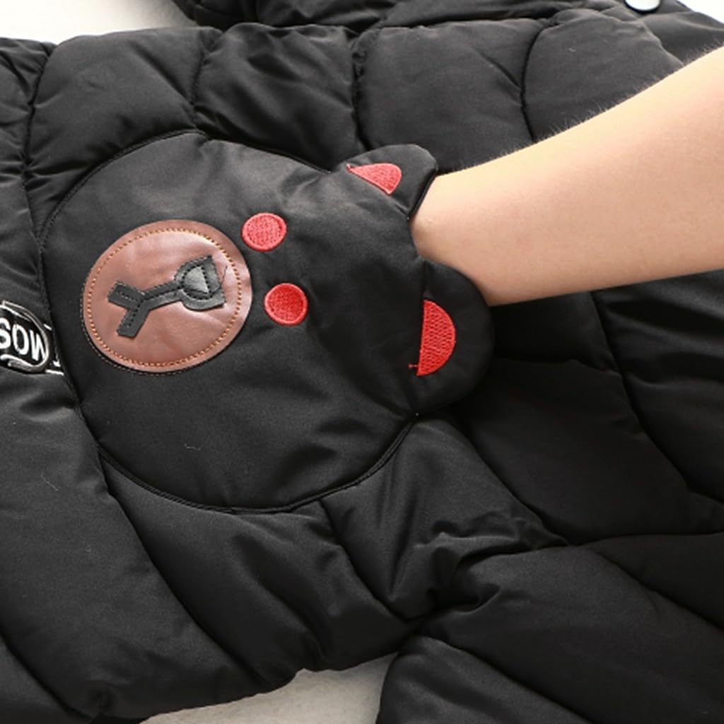 linboo Winterjacke Kinder Jungen Warm Steppjacke Dicke Mantel Baby Wintermäntel mit Kapuze Ohren Winter Kinderjacke Kapuzenjacke 2-7 Jahre