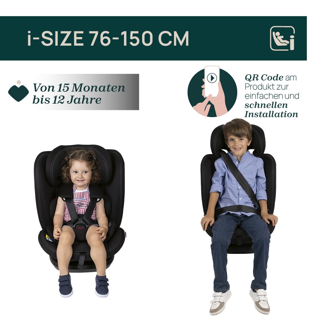 Chicco Unico Evo I-Size, Kindersitz 0-36 Kg, für Kinder von 40 bis 150 cm, homologiert ECE R129/03, Isofix 360° drehbar und neigbar, Gruppe 0+/1/2/3 von 0 bis 12 Jahren, Schwarz - Meloni2