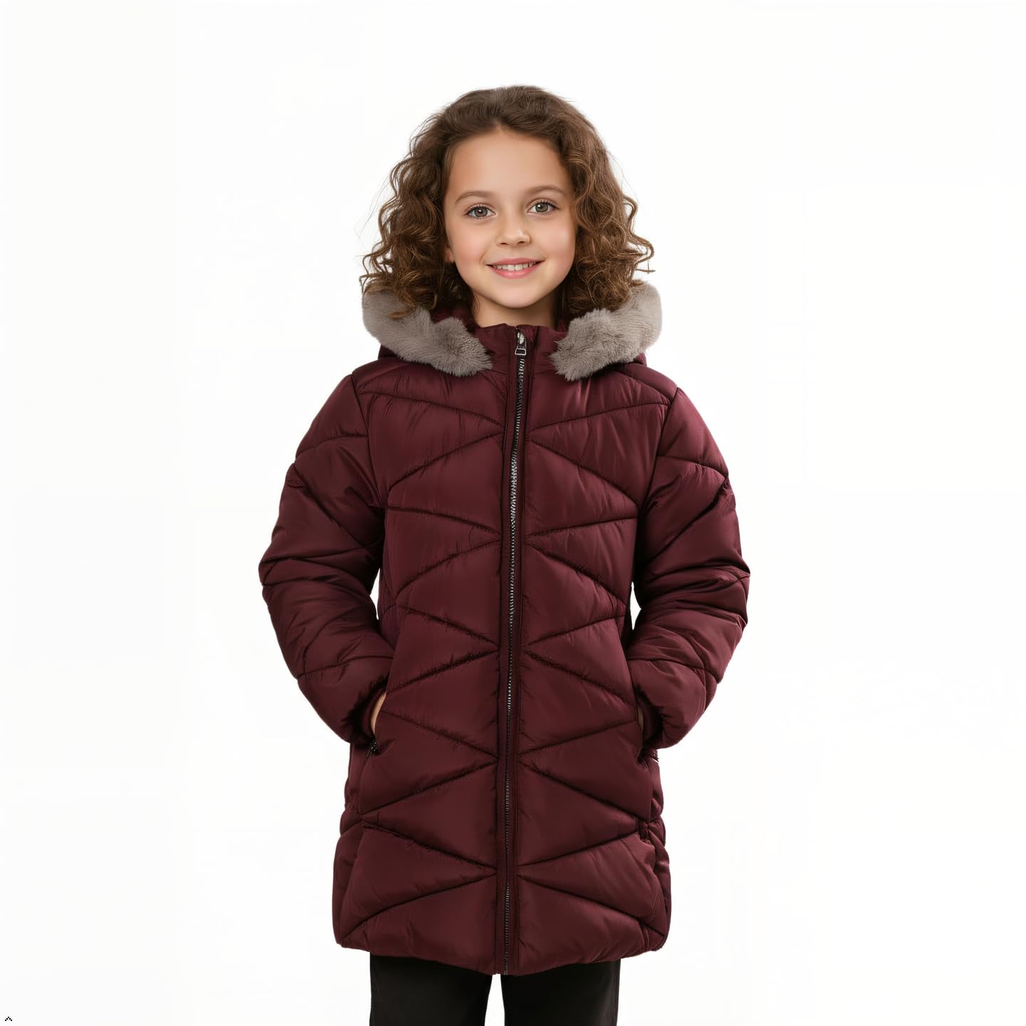 Sunny Sprout Girls' Winter Coats with Hood - Girls' Outerwear Winter Puffer Jacket with Heavy Fleece Lining | Children's Jackets &amp; Coats 
