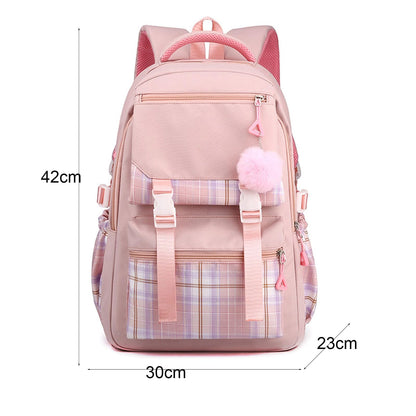 College Campus Schoolbag Weibliche Koreanische Version Schule Rucksack Belastung Linderung Mädchen Schultasche Junior Schulter Rucksack Reiner Farbeinkaufsrucksack