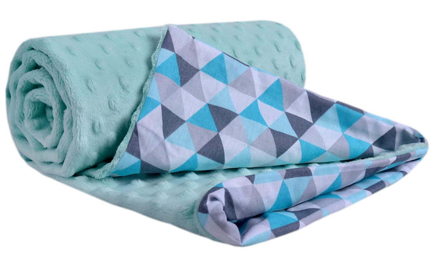 Medi Partners Babydecken Baby 100% Baumwolle Krabbeldecke Babydecke 75x100cm doppelseitig Kinderbett Minky Kuscheldecke Kinderwagen (REH mit grauem Minky)