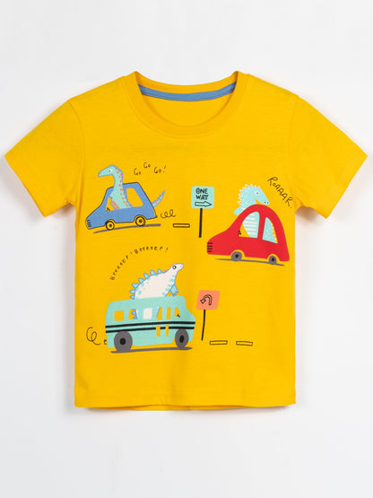 YOUNGSOUL Jungen T-Shirt Dinosaurier Kinder Kurzarm Tee Shirt Sommer Tops 3er-Pack