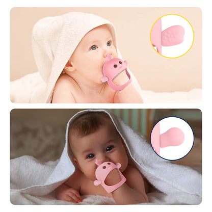 Vicloon Baby Beißhandschuhe mit Beißring Spielzeug, Weicher Beissring Baby,BPA Frei,Beruhigen Sie wundes Zahnfleisch,Handschuhe Beißring Spielzeug für 0-6 Monate Baby-Blau