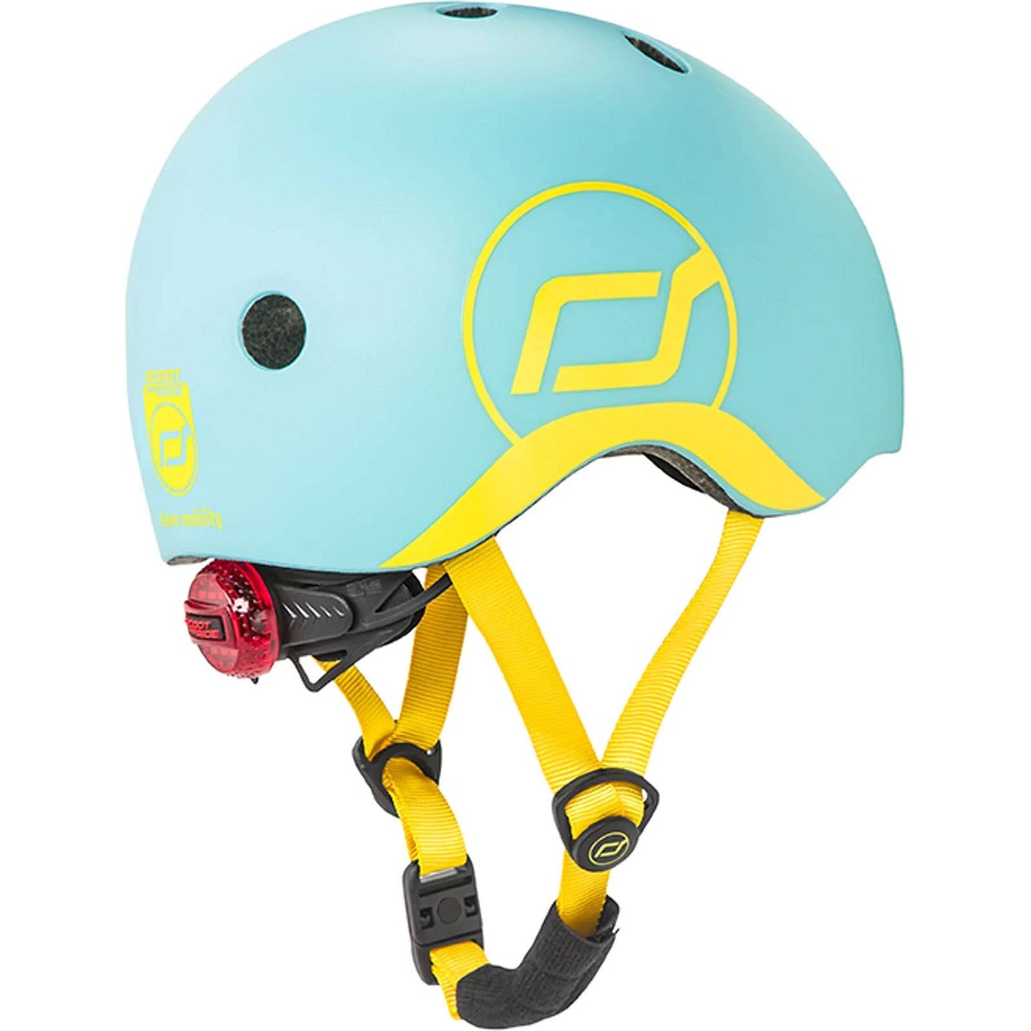Scoot and Ride Babyhelm mit verstellbaren Trägern, Mattes Finish, Größen XXS, inklusive LED-Sicherheitslicht und weicher Fleece-Polsterung für zusätzlichen Schutz