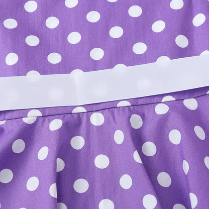 FYMNSI Girls Vintage 1950s Rockabilly Dress Party Dresses Retro Polka Dot Floral Pattern A-Line Party Dresses Pleated Skirt Knee Length for 4-12 Years 