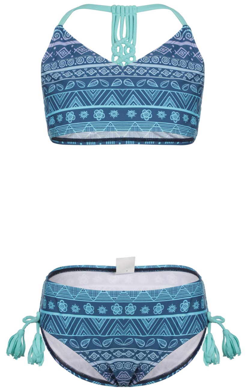 DUSISHIDAN Bikini Kinder Mädchen Zweiteiliger Bademode Süß Badeanzug Zurück überqueren Sommer Swimsuit 110-176
