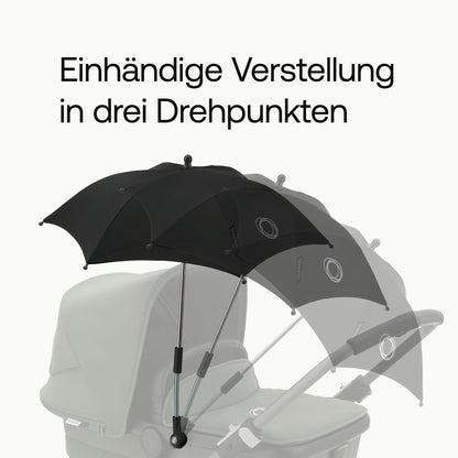 Bugaboo Sonnenschirm+, kompatibel mit allen Bugaboo Kinderwagen, mit UPF 50+ Schutz gegen UV-Strahlen, große Schattenfläche, Verbindung mit einem Klick & leicht verstellbarer Mechanismus, Desert Taupe