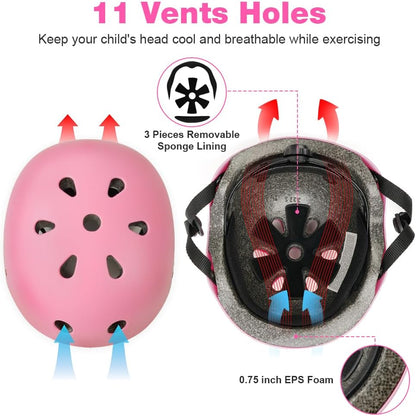 Flintronic Children's Bicycle Helmet, Children's Helmet, Bicycle Helmet for Children, Adjustable Skateboard Helmet for Bicycle, Skateboard, Scooter, Skating, Scooter, BMX for 2-13 Years