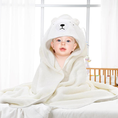 Funmo Baby Kapuzenhandtuch, 3 Stück Baby Badetuch Set, Kapuzenbadetüch für Kinder, Babyhandtuch Bambus Super Saugfähig, Kleinkind Badetücher mit drei Mustern als Baby Geschenk