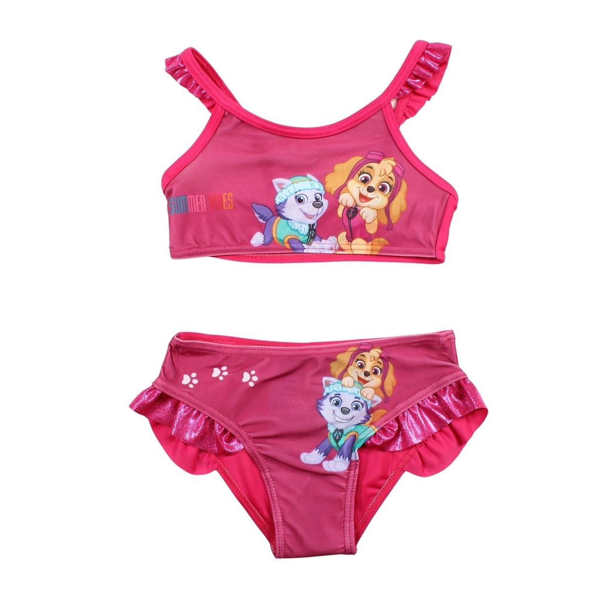 Disney Girls Paw Patrol Swimsuit. Swim Shirt Set