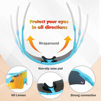 Beipegin Sonnenbrille Kinder Polarisierte UV400 Schutz Jugendliche Fahrradbrille Sportbrille Schnelle Brille Sonnenstrahlen Radfahren Sonnenbrillen für Teens Jungen Mädchen