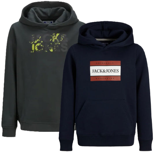 JACK & JONES Junior Kinder Jungen T-Shirt Kids Hoodie Sweatshirt Sweat Shirt Hood T 3er 4er 6er 9er