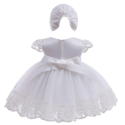 Baby Mädchen Weiße Taufe Kleid mit Kapuze Neugeborene Taufe Kleid Spitze Kleid für Hochzeit Geburtstag