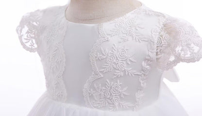 Baby Mädchen Weiße Taufe Kleid mit Kapuze Neugeborene Taufe Kleid Spitze Kleid für Hochzeit Geburtstag