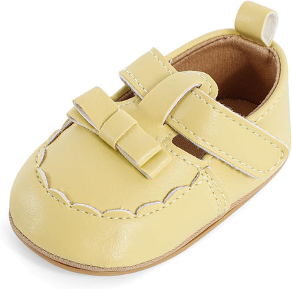 Cheerful Mario Baby Mädchen Schuhe Baby Ballerina Schuhe Lauflernschuhe Taufe Schuhe mit Bowknot PU Leder Babyschuhe