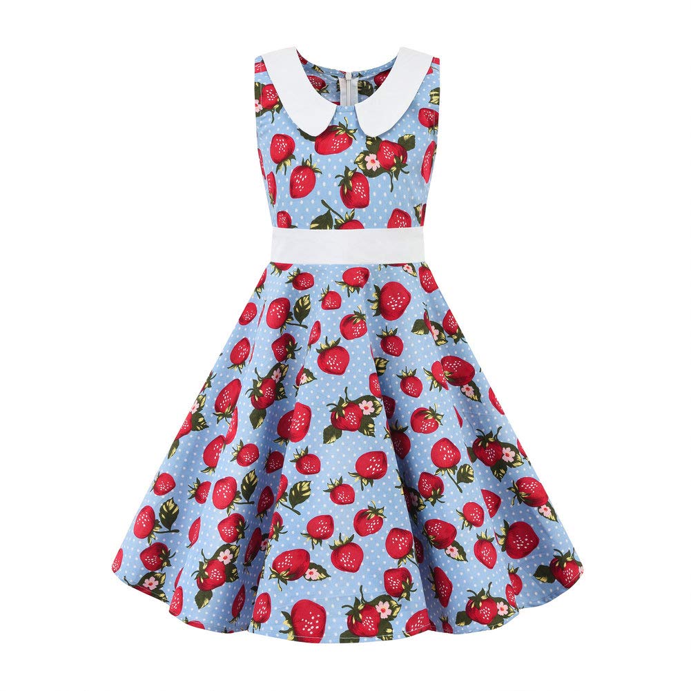 Mädchen Retro Vintage Rockabilly Kleid Partykleider Cocktailkleider