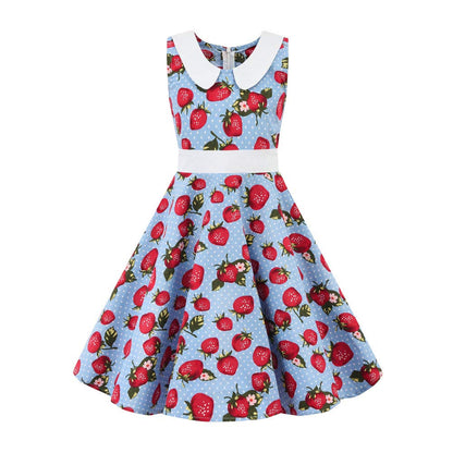 Mädchen Retro Vintage Rockabilly Kleid Partykleider Cocktailkleider