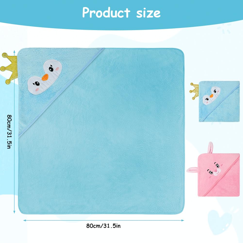 Aolso Hooded Towel Baby, 80 x 80 cm Baby Towel Hood, Baby Wash Cloth, Coral Fleece Baby Towel with Hood for Newborns, Soft and Super Absorbent, Unisex (Grey Elephant)