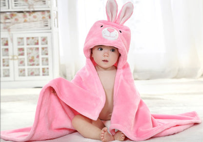 Doladola Baby Decke Babys Tier Design，Flanell Kinder Decke Kapuzenhandtuch für Mädchen und Jungen，Baby Kapuze Badeponcho Kinder Warm（gelbe Ente）