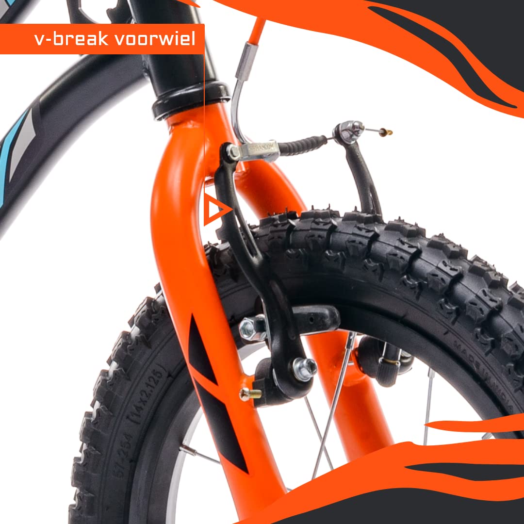 sun baby Jungenfahrrad Kinderfahrrad 14 und 16 Zoll Jungen Tiger Tracker Bike Leicht Stützräder mit Schubstange ab 2-6 Jahre BMX Fahrrad Kinder - Meloni2