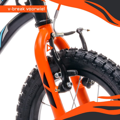 sun baby Jungenfahrrad Kinderfahrrad 14 und 16 Zoll Jungen Tiger Tracker Bike Leicht Stützräder mit Schubstange ab 2-6 Jahre BMX Fahrrad Kinder - Meloni2