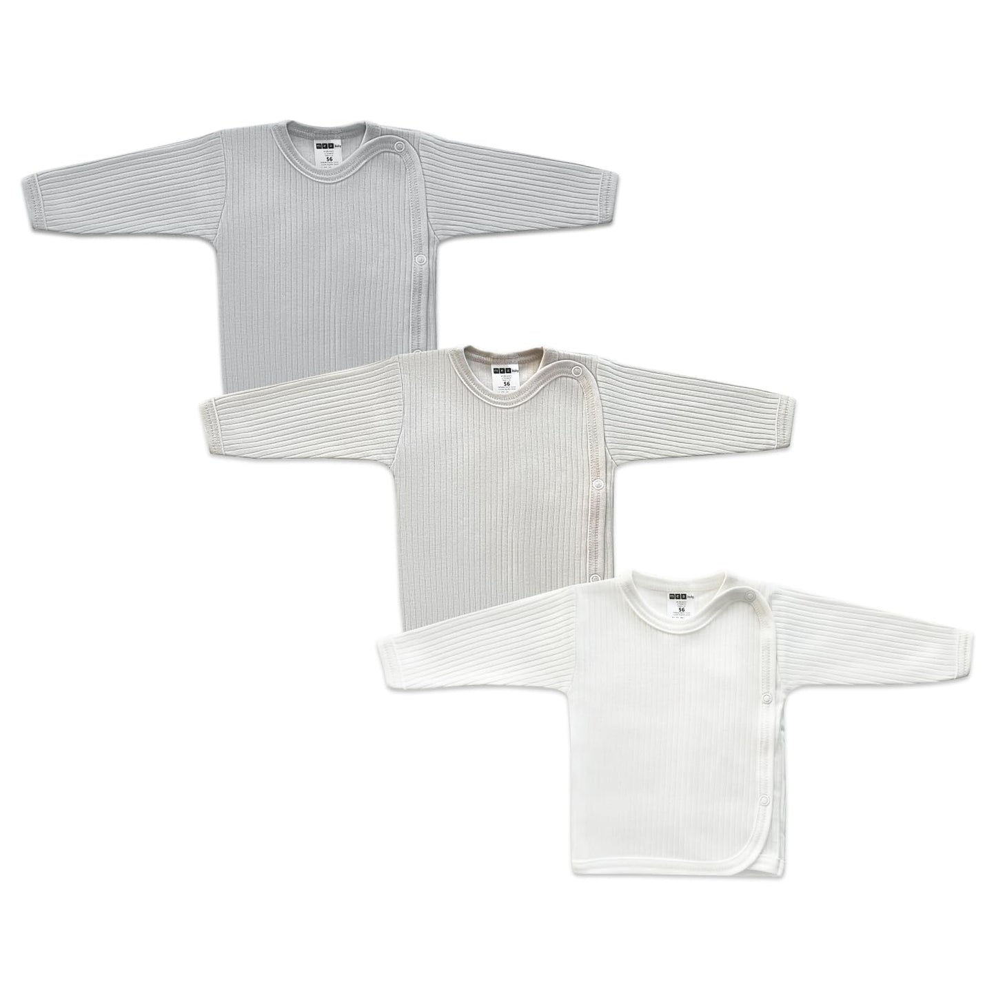 MEA BABY Unisex Baby Wrap Shirt Wrap Jacket Long Sleeve 100% Cotton Pack of 5 Wrap Shirt for Girls Wrap Shirt for Boys